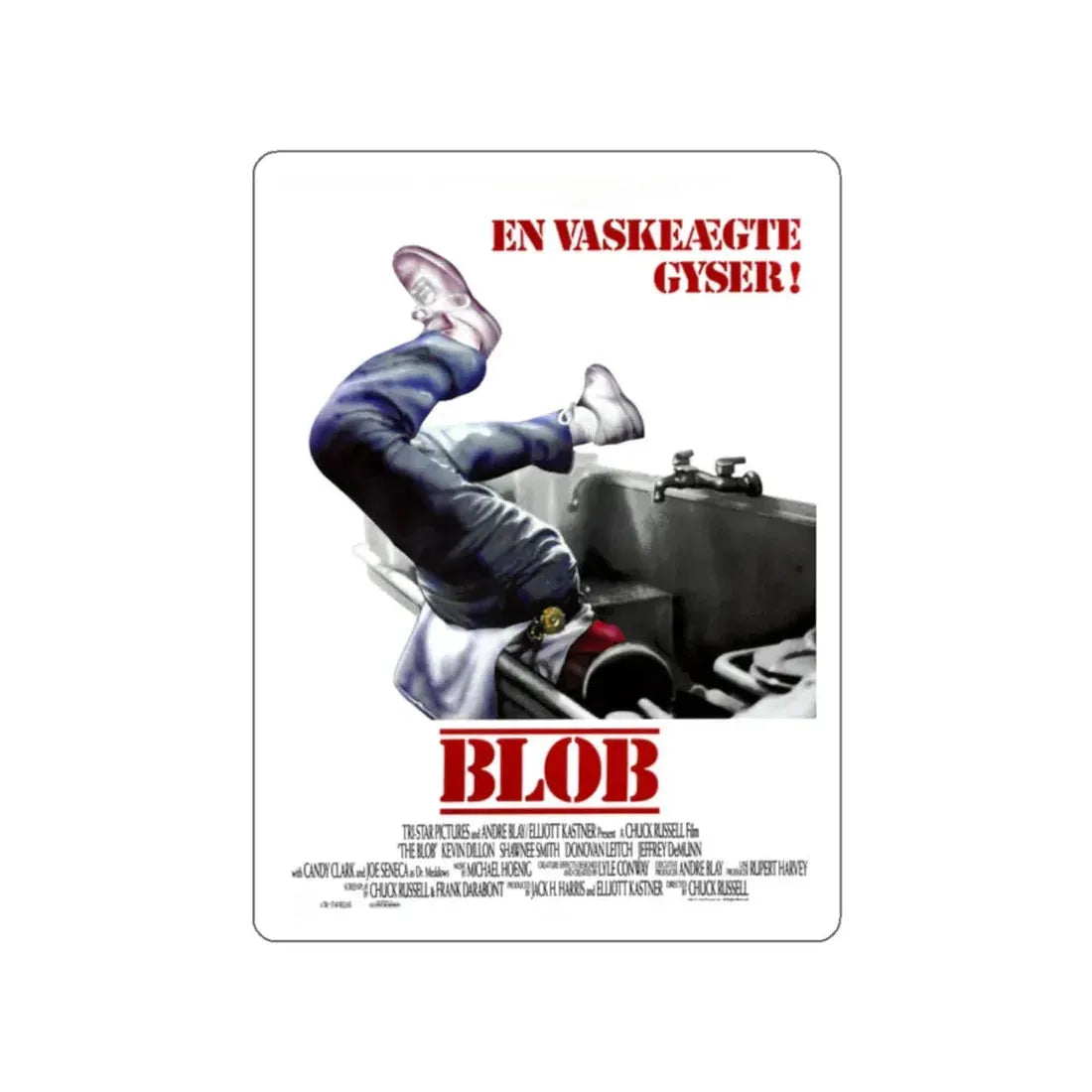 THE BLOB (DANISH) 1988 Movie Poster STICKER Vinyl Die-Cut Decal 2 Inch - The Sticker Space