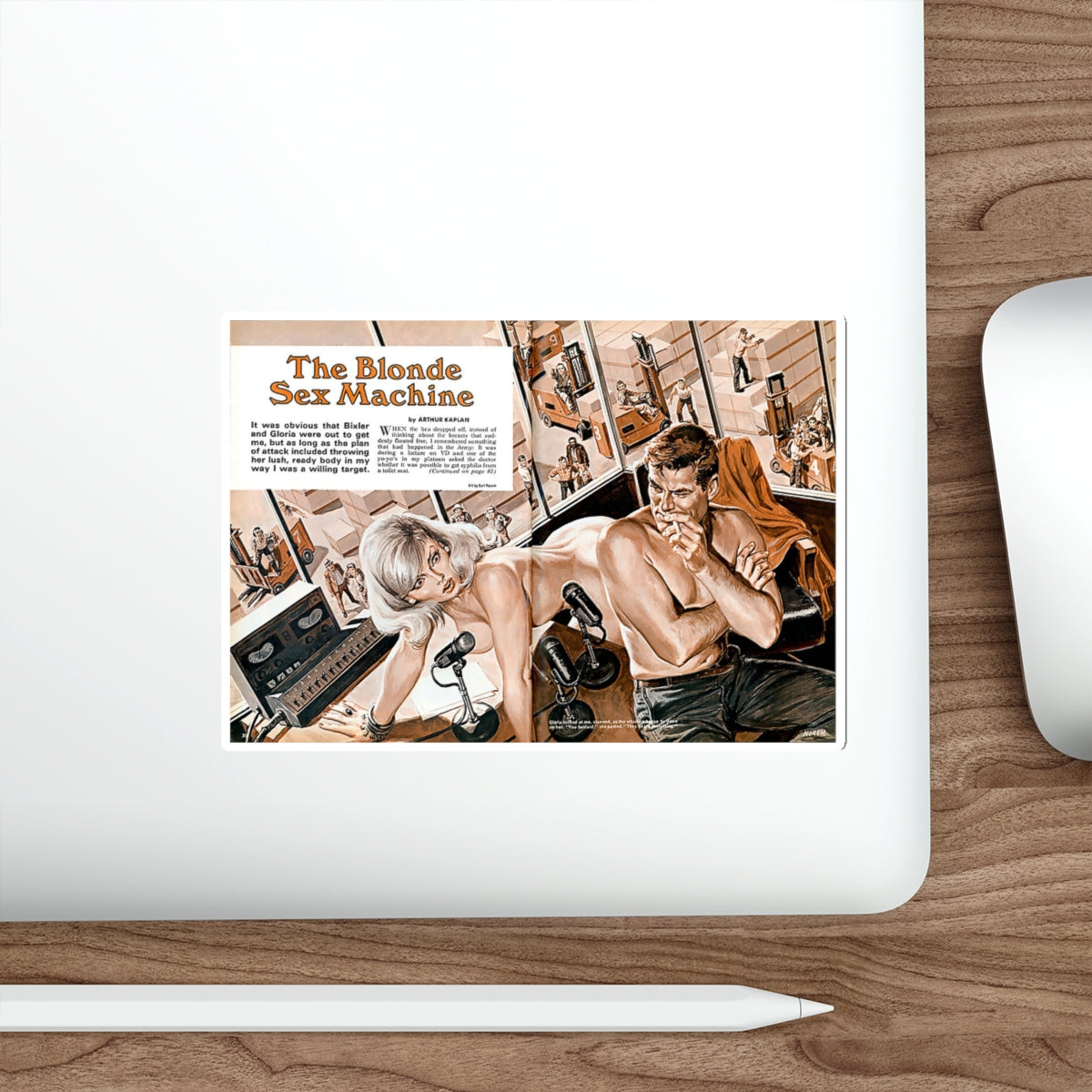 The Blonde Sex Machine (Magazine Illustration) STICKER Vinyl Die-Cut Decal-The Sticker Space