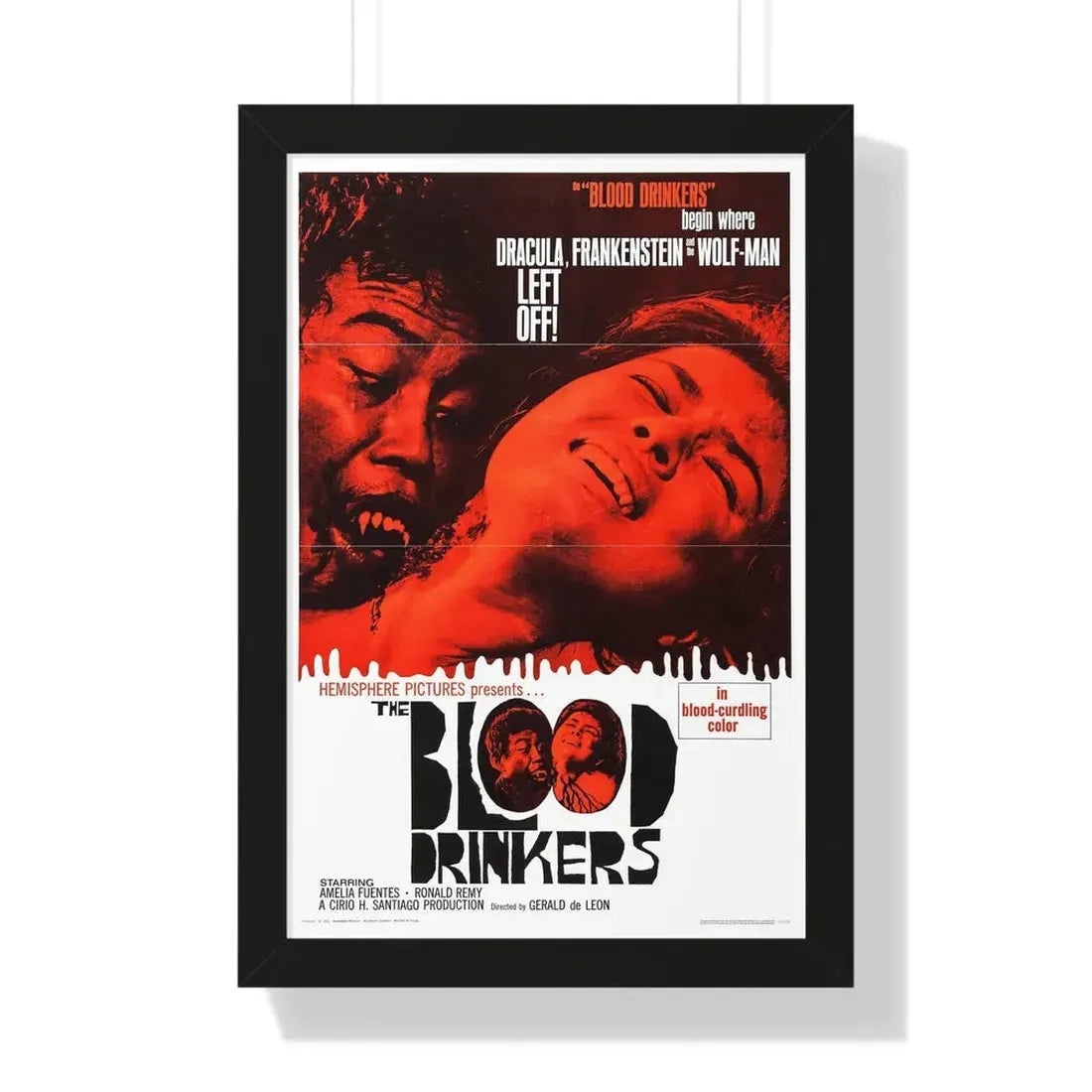 THE BLOOD DRINKERS 1964 - Framed Movie Poster 16″ x 24″ Black - The Sticker Space