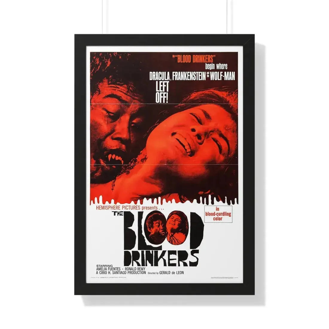 THE BLOOD DRINKERS 1964 - Framed Movie Poster 20" x 30" Black - The Sticker Space
