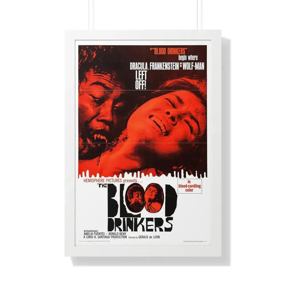 THE BLOOD DRINKERS 1964 - Framed Movie Poster 20" x 30" White - The Sticker Space
