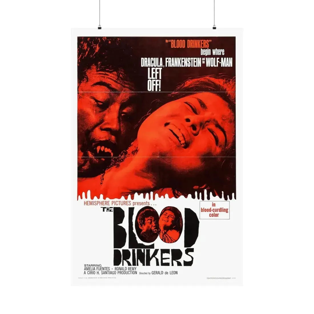 THE BLOOD DRINKERS 1964 - Paper Movie Poster 36" x 54" Matte - The Sticker Space