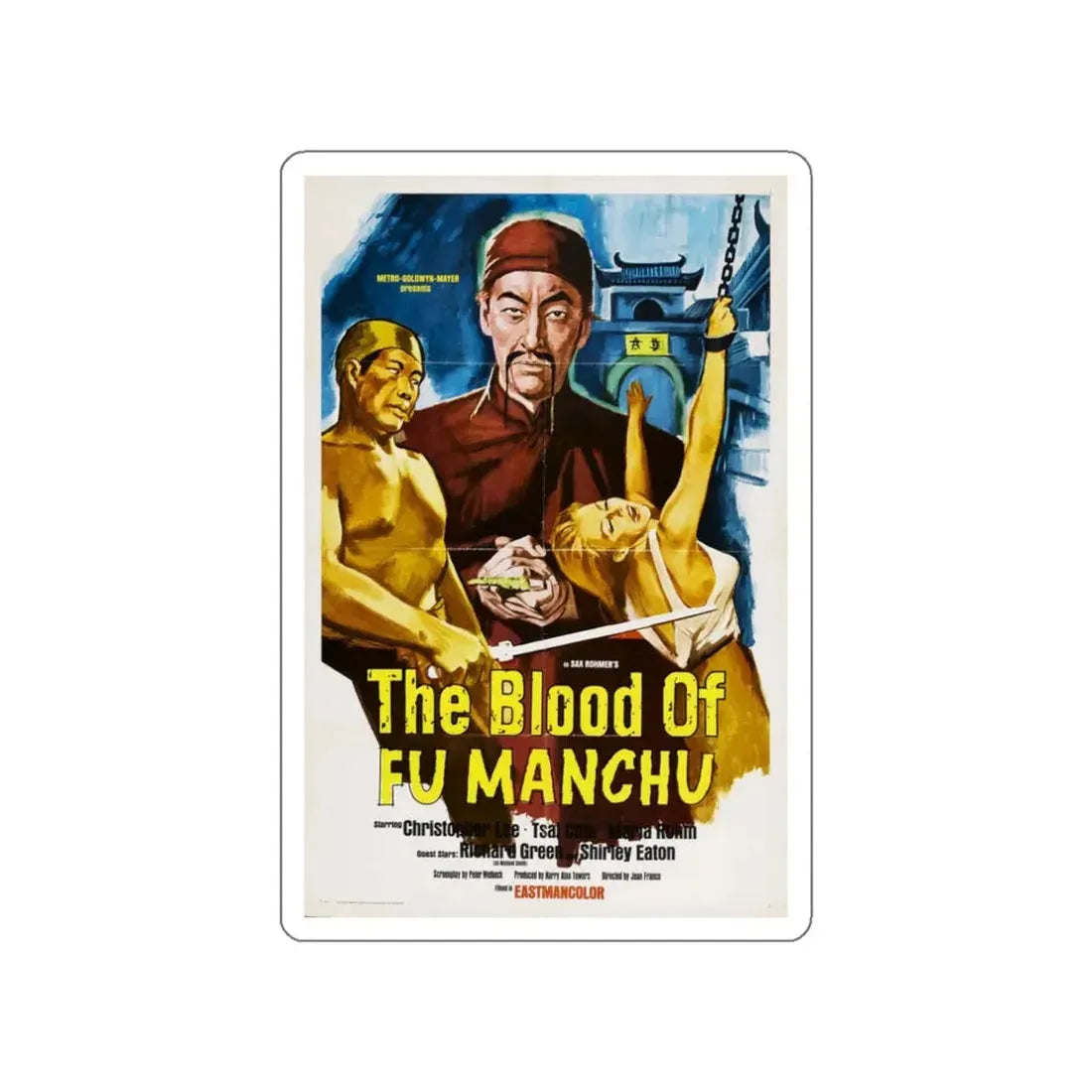 THE BLOOD OF FU-MANCHU 1968 Movie Poster STICKER Vinyl Die-Cut Decal 3 Inch - The Sticker Space