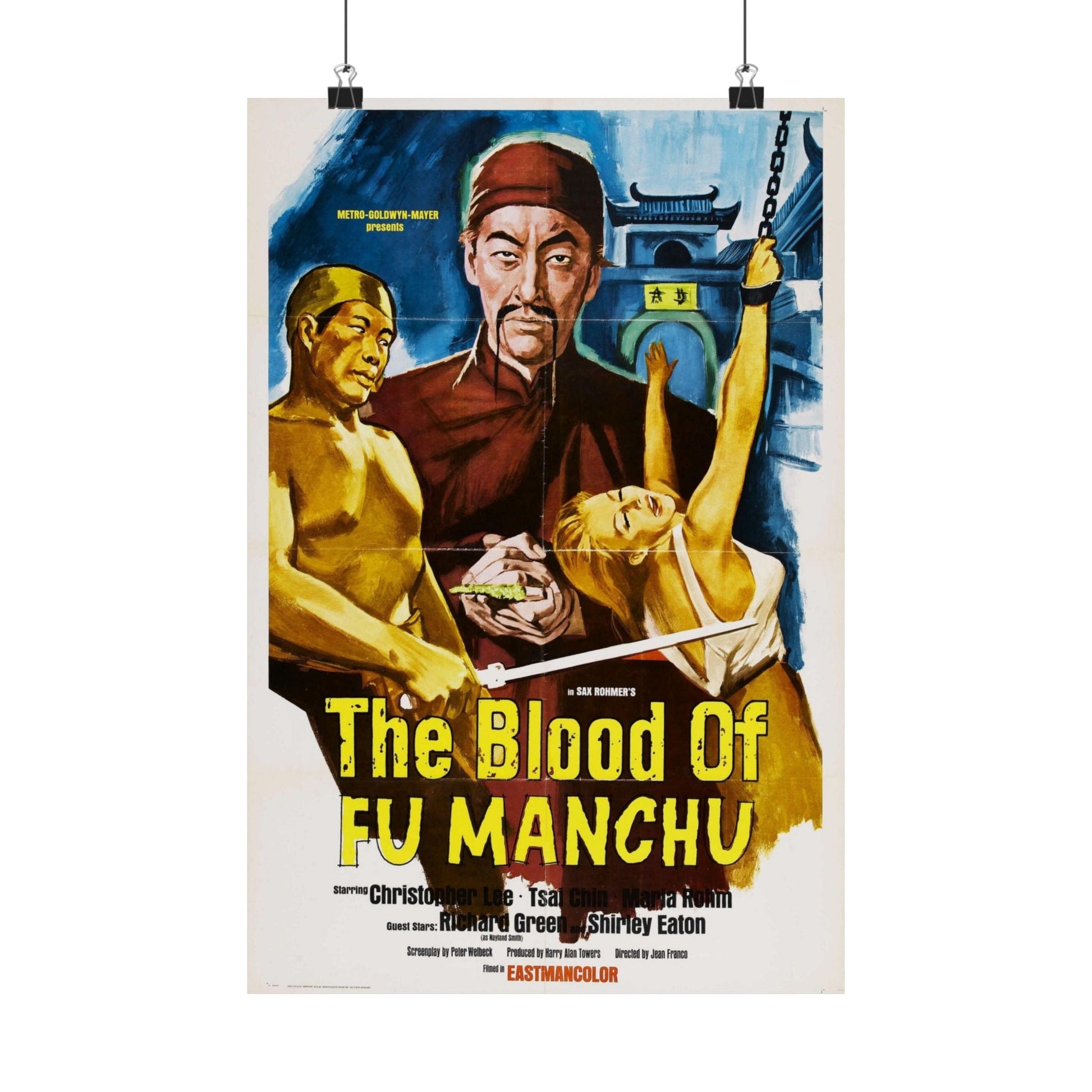 THE BLOOD OF FU-MANCHU 1968 - Paper Movie Poster-12″ x 18″-The Sticker Space