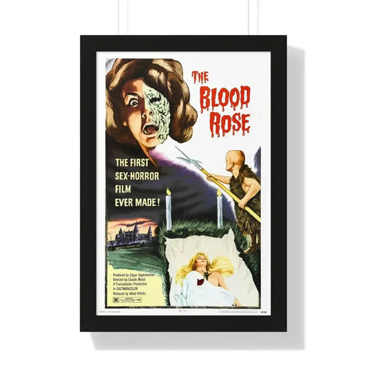 THE BLOOD ROSE 1970 - Framed Movie Poster 16″ x 24″ Black - The Sticker Space