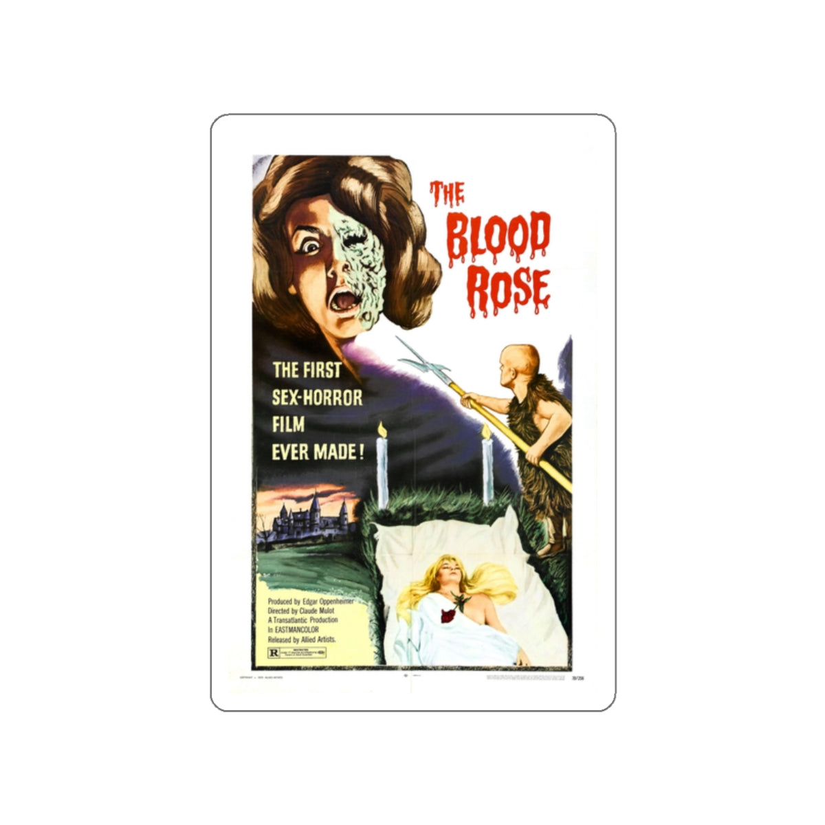 THE BLOOD ROSE 1970 Movie Poster STICKER Vinyl Die-Cut Decal-White-The Sticker Space