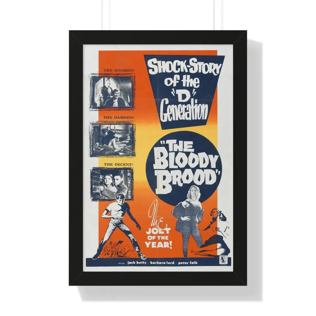 THE BLOODY BROOD 1959 - Framed Movie Poster 16″ x 24″ Black - The Sticker Space