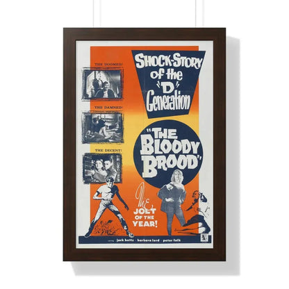 THE BLOODY BROOD 1959 - Framed Movie Poster 16″ x 24″ Walnut - The Sticker Space