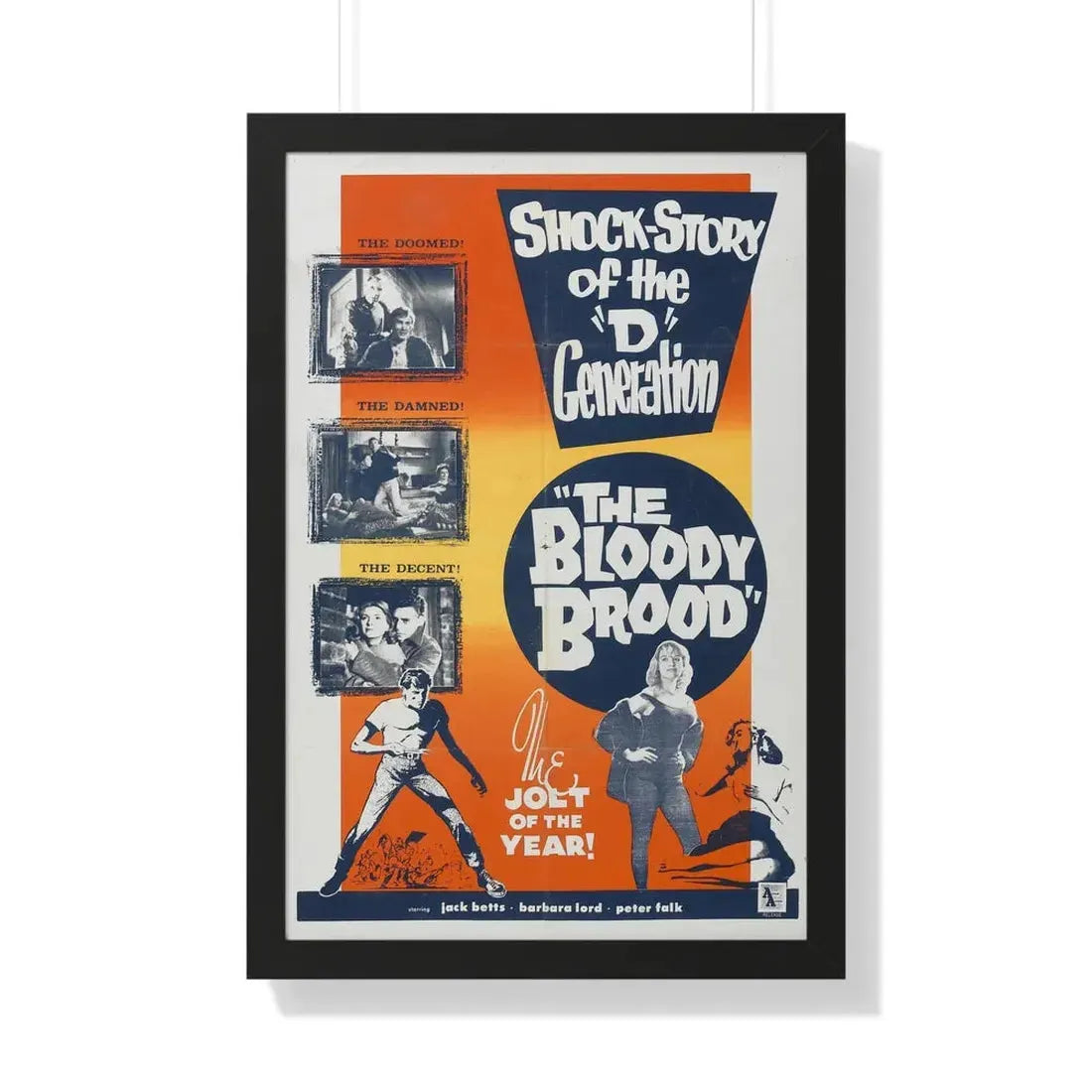 THE BLOODY BROOD 1959 - Framed Movie Poster 20" x 30" Black - The Sticker Space