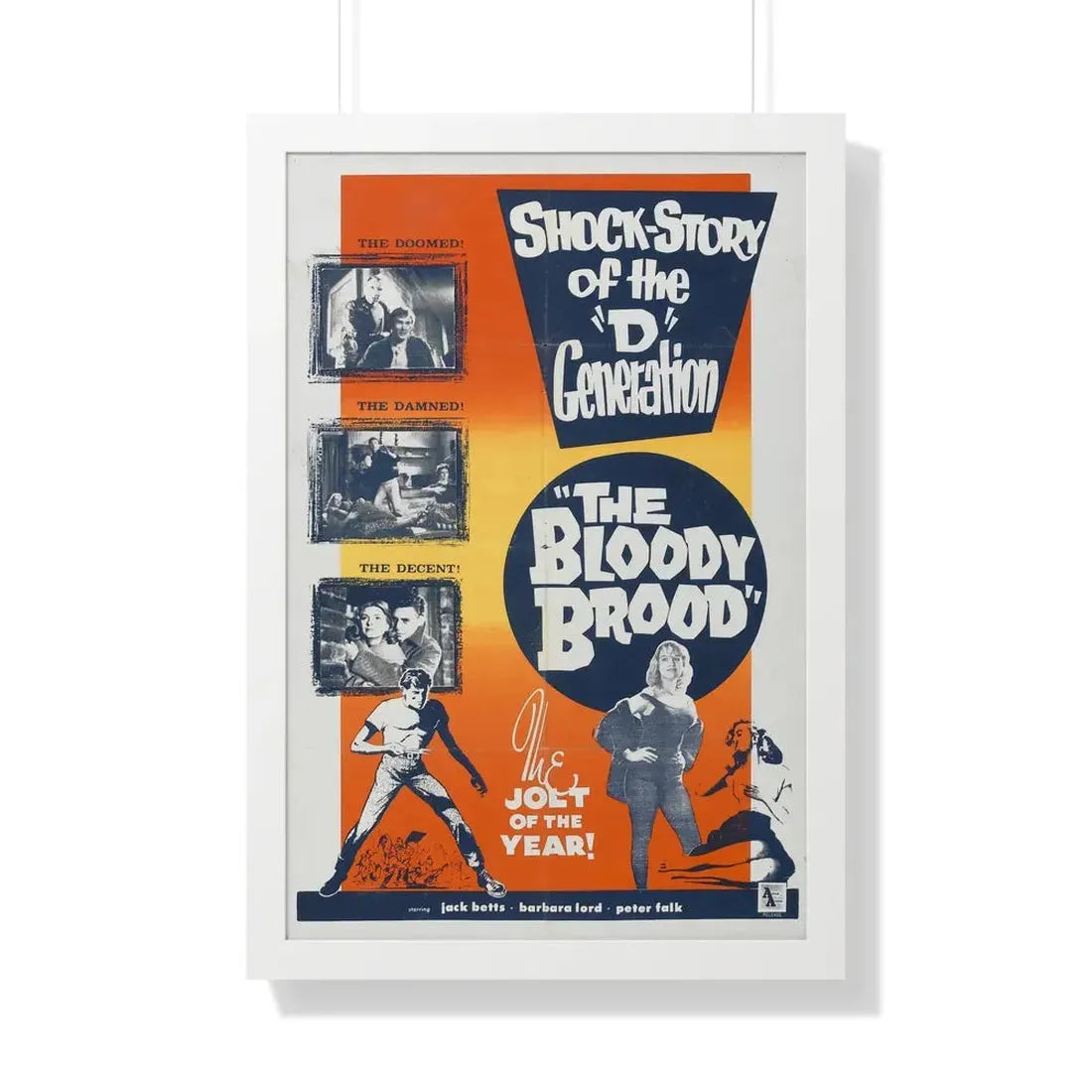 THE BLOODY BROOD 1959 - Framed Movie Poster 20" x 30" White - The Sticker Space