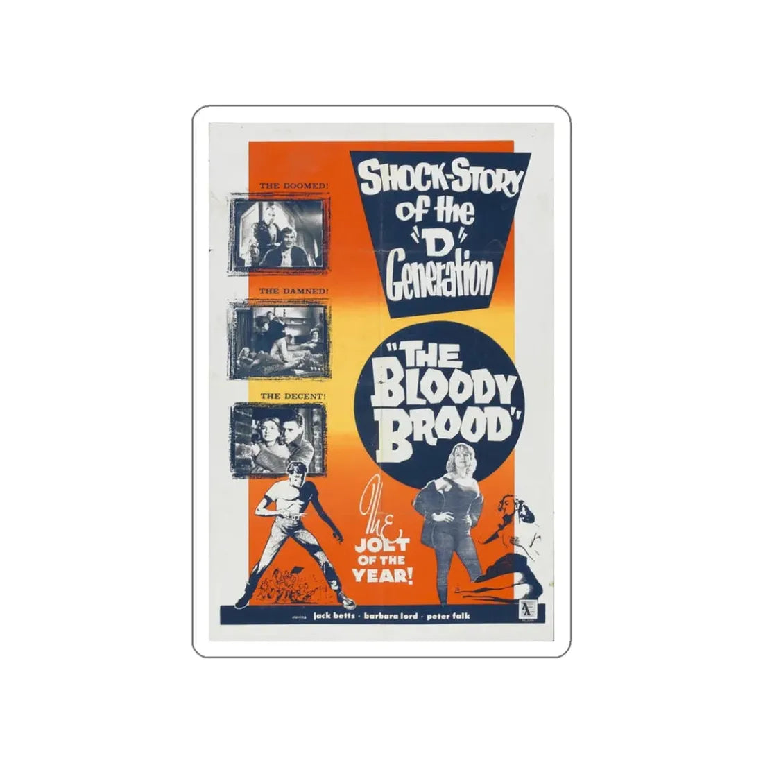 THE BLOODY BROOD 1959 Movie Poster STICKER Vinyl Die-Cut Decal 3 Inch - The Sticker Space