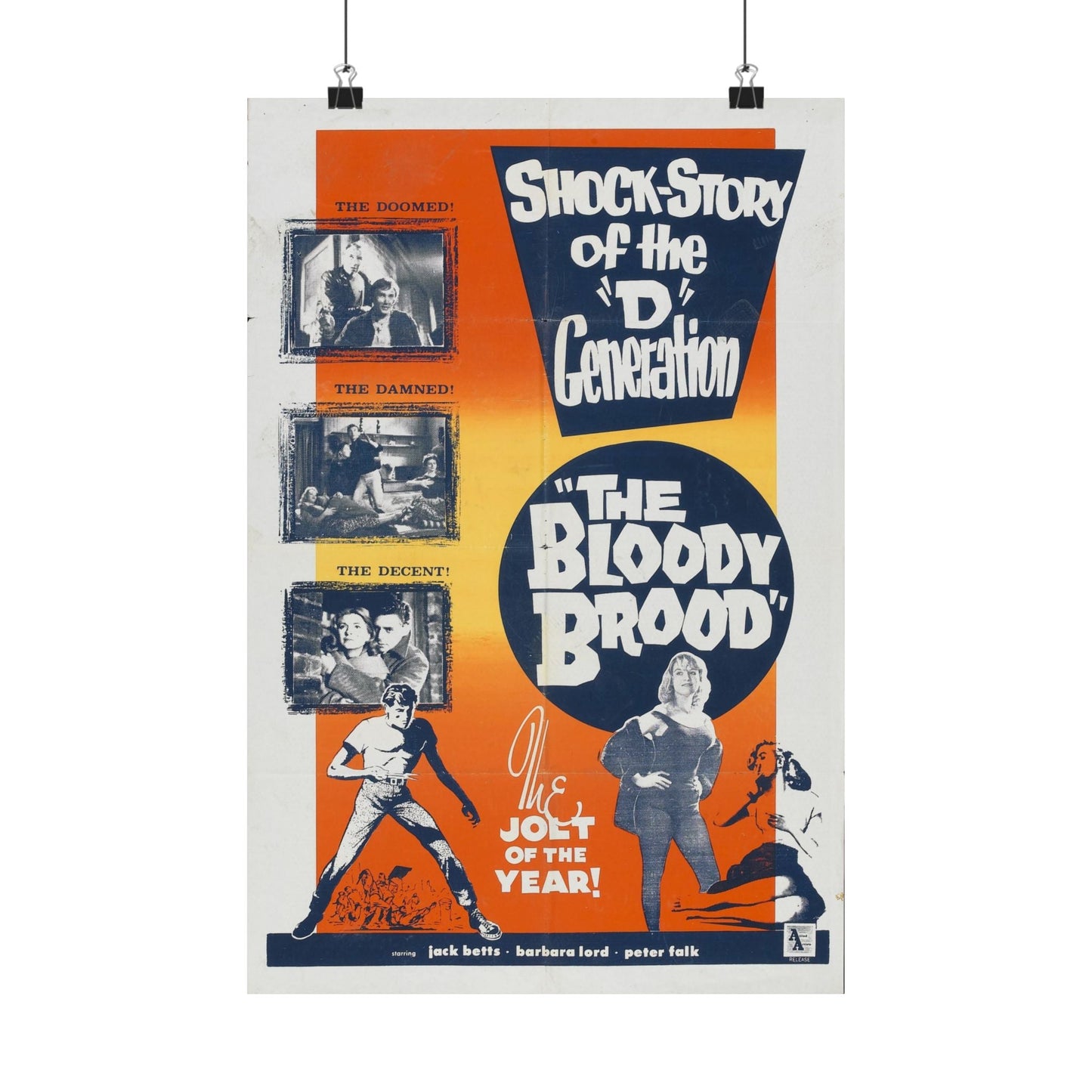 THE BLOODY BROOD 1959 - Paper Movie Poster-12″ x 18″-The Sticker Space