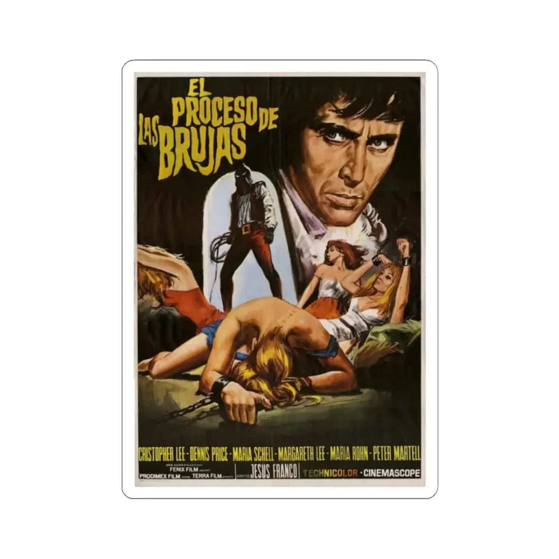 THE BLOODY JUDGE 1970 Movie Poster - STICKER Vinyl Kiss-Cut Decal 3 Inch White - The Sticker Space