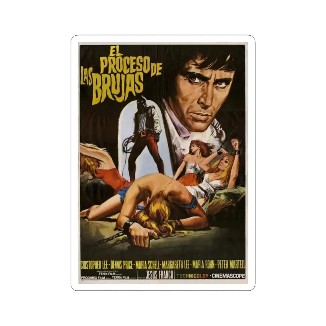 THE BLOODY JUDGE 1970 Movie Poster - STICKER Vinyl Kiss-Cut Decal 4 Inch White - The Sticker Space