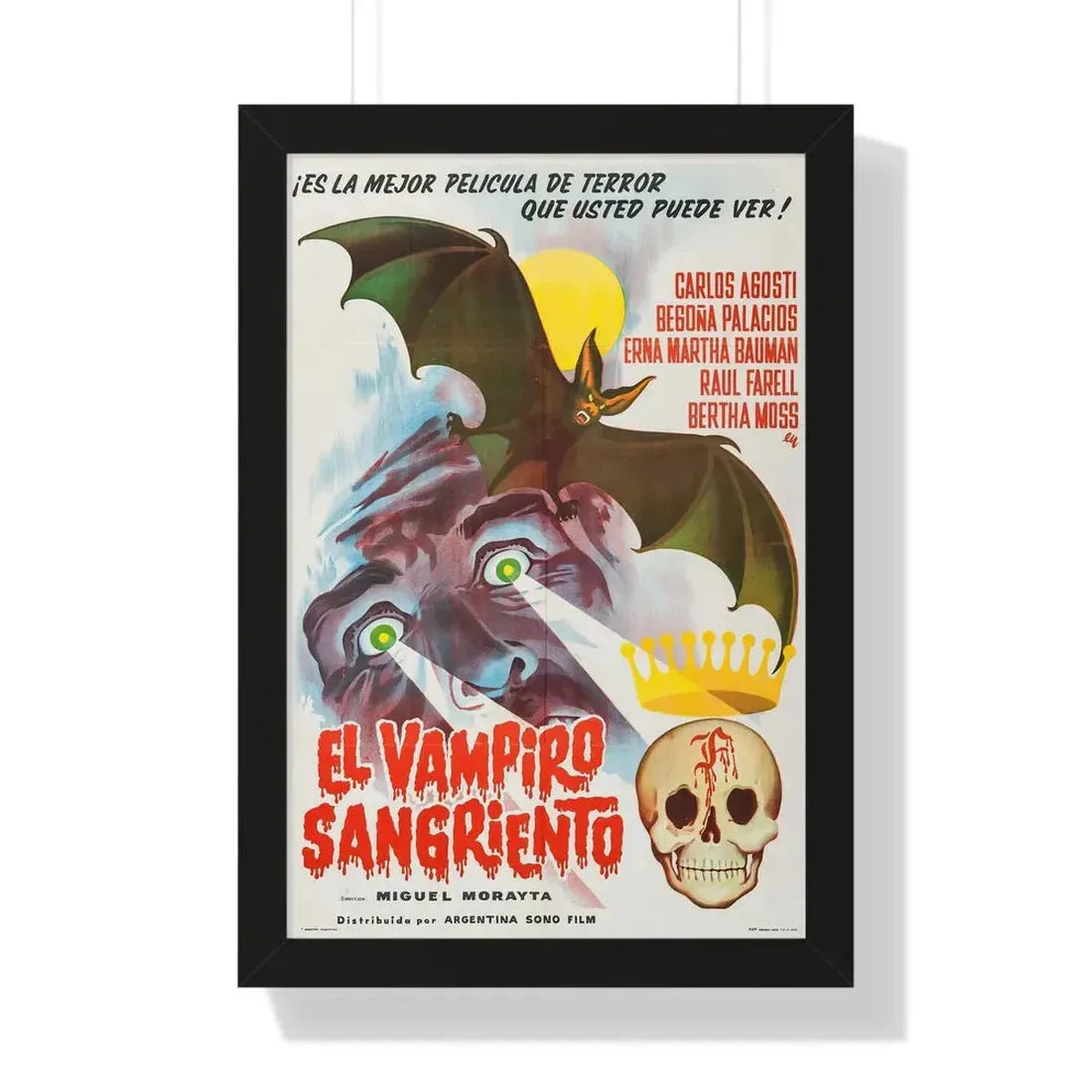 THE BLOODY VAMPIRE 1962 - Framed Movie Poster 16″ x 24″ Black - The Sticker Space