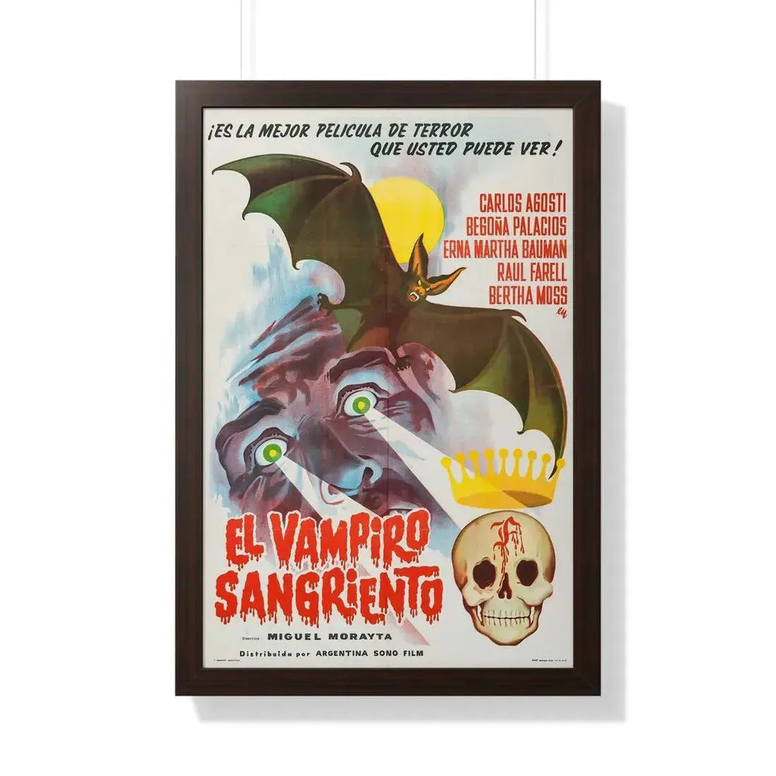 THE BLOODY VAMPIRE 1962 - Framed Movie Poster 20" x 30" Walnut - The Sticker Space