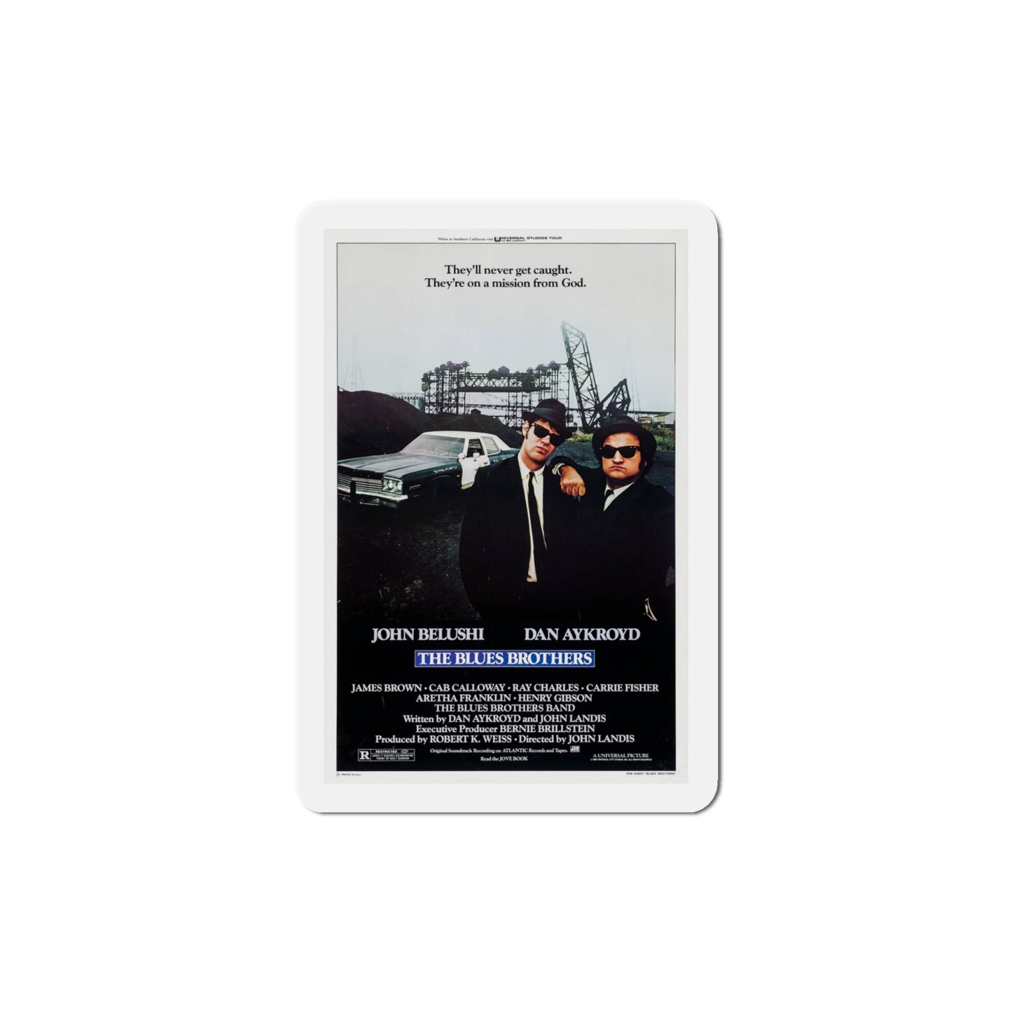 The Blues Brothers 1980 Movie Poster Die-Cut Magnet-4" x 4"-The Sticker Space