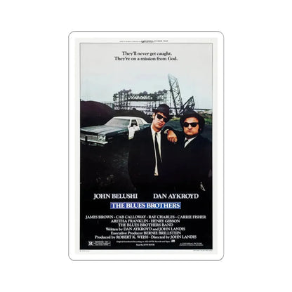 The Blues Brothers 1980 Movie Poster - STICKER Vinyl Kiss-Cut Decal 6 Inch White - The Sticker Space