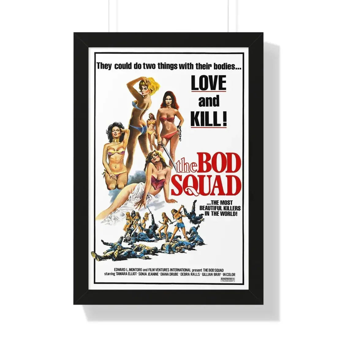 THE BOD SQUAD (VIRGINS OF THE SEVEN SEAS) 1974 - Framed Movie Poster 16″ x 24″ Black - The Sticker Space