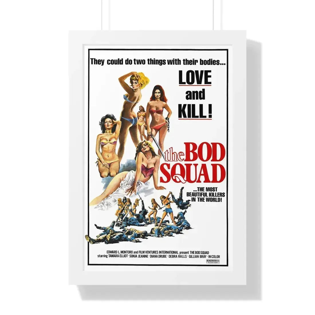 THE BOD SQUAD (VIRGINS OF THE SEVEN SEAS) 1974 - Framed Movie Poster 16″ x 24″ White - The Sticker Space
