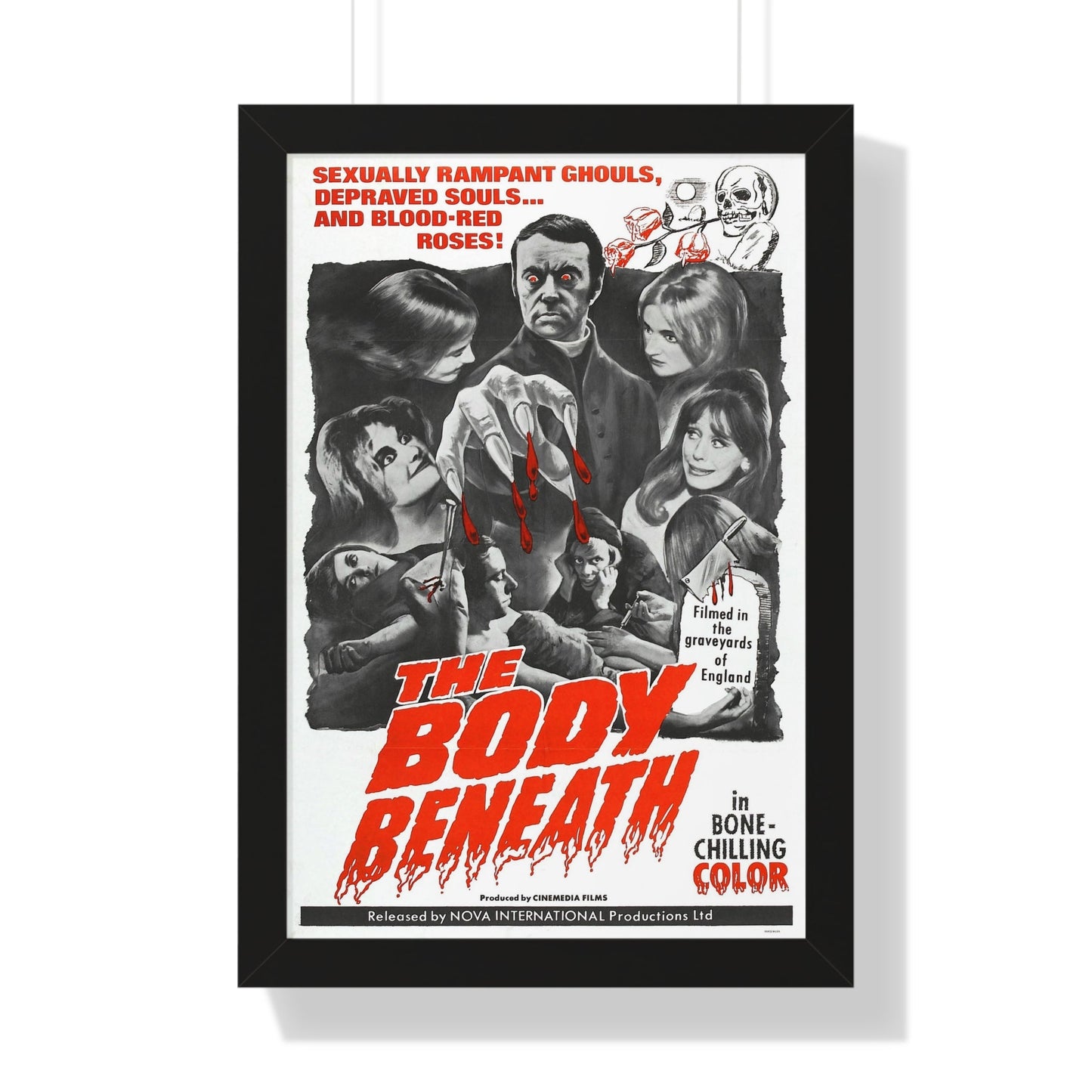 THE BODY BENEATH 1970 - Framed Movie Poster-16″ x 24″-The Sticker Space