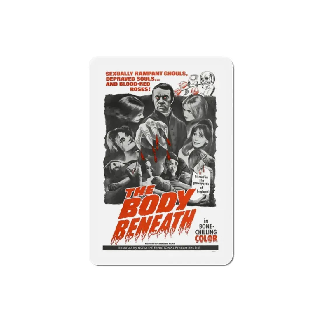 The Body Beneath 1970 Movie Poster Refrigerator Magnet 2 Inch - The Sticker Space