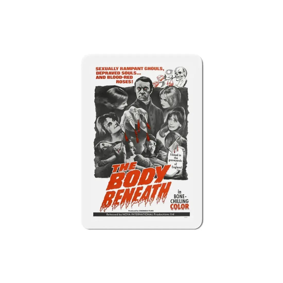 The Body Beneath 1970 Movie Poster Refrigerator Magnet 3 Inch - The Sticker Space