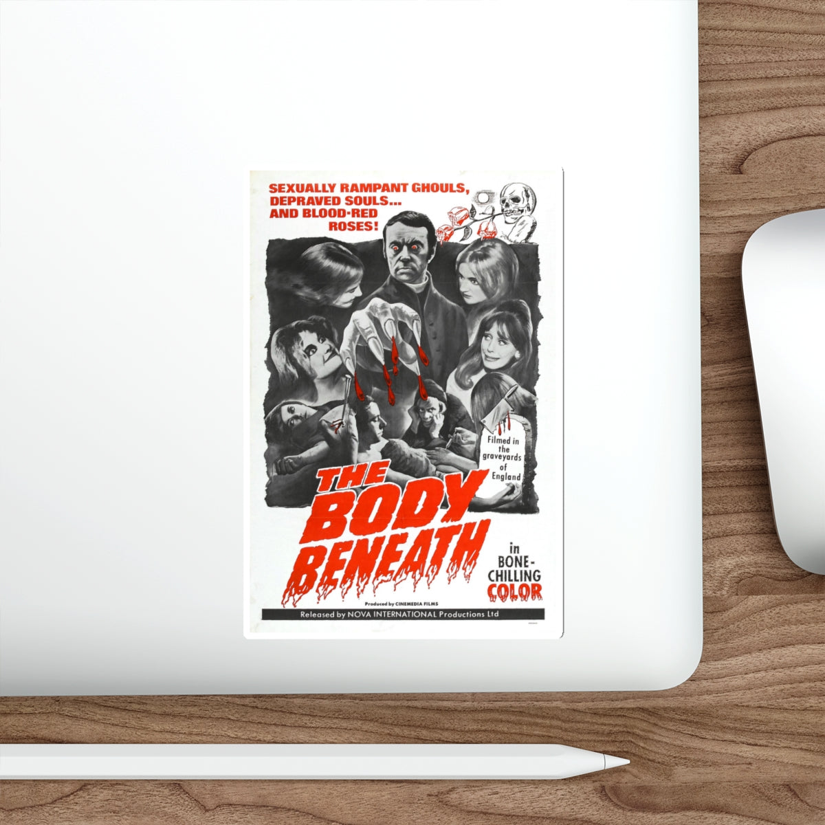 THE BODY BENEATH 1970 Movie Poster STICKER Vinyl Die-Cut Decal-The Sticker Space