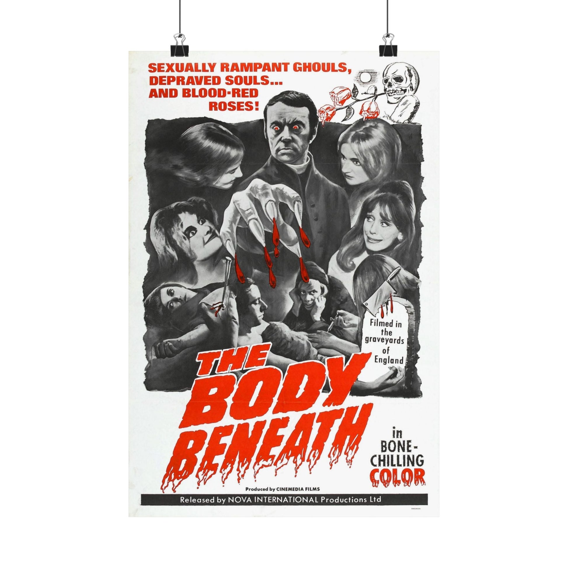 THE BODY BENEATH 1970 - Paper Movie Poster-12″ x 18″-The Sticker Space