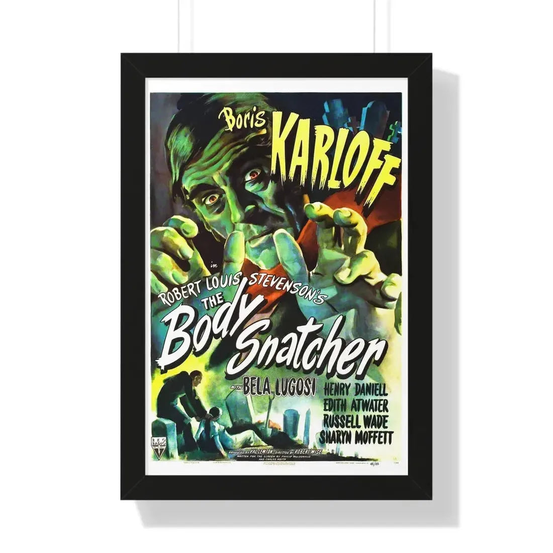 THE BODY SNATCHER 1945 - Framed Movie Poster 16″ x 24″ Black - The Sticker Space