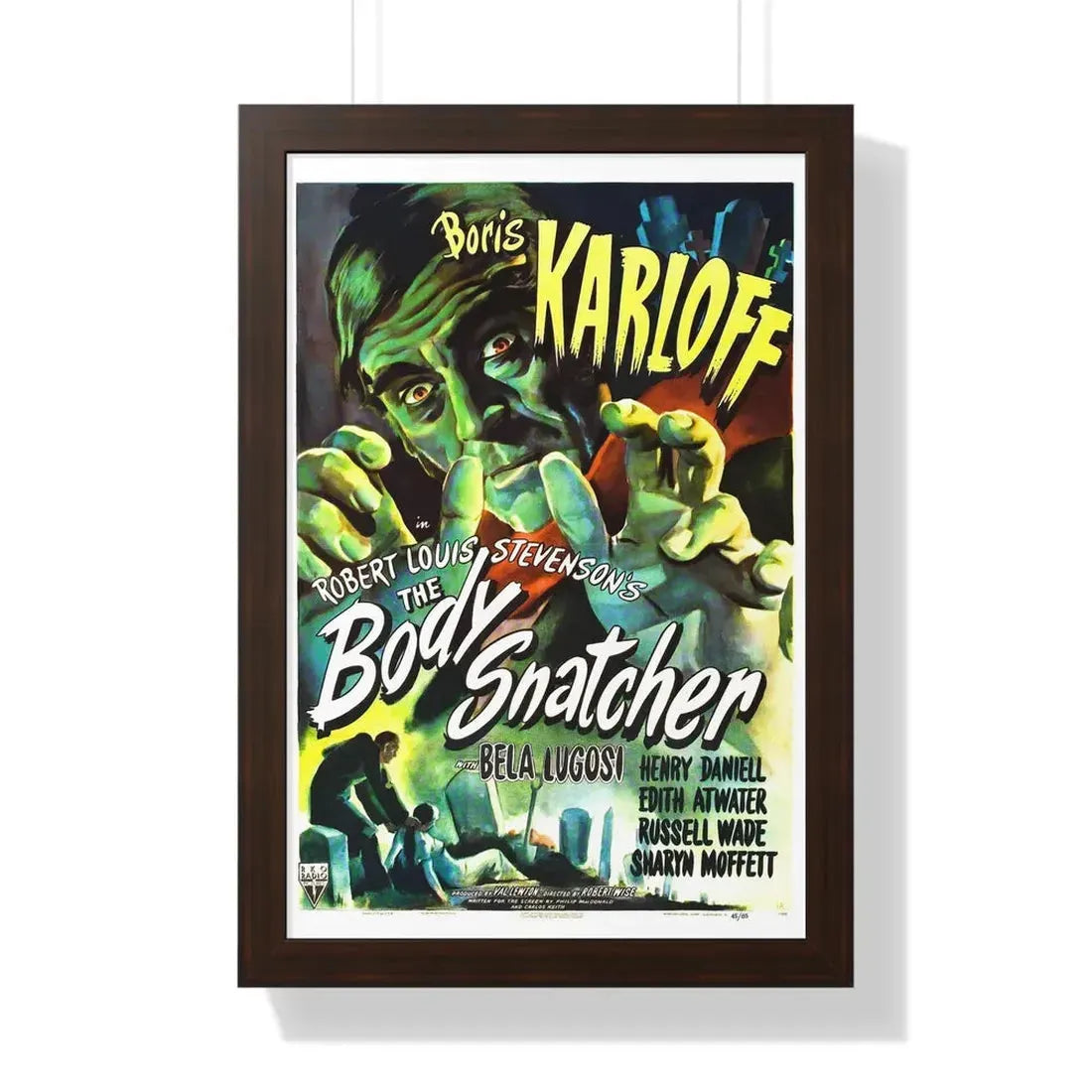 THE BODY SNATCHER 1945 - Framed Movie Poster 16″ x 24″ Walnut - The Sticker Space