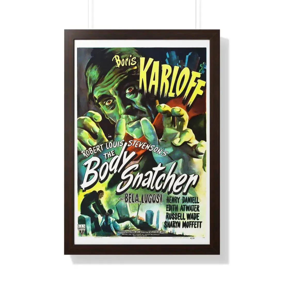 THE BODY SNATCHER 1945 - Framed Movie Poster 20" x 30" Walnut - The Sticker Space