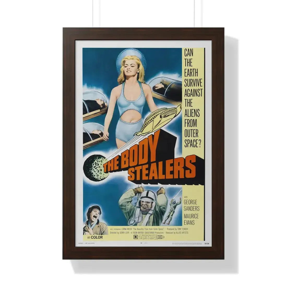 THE BODY STEALERS 1969 - Framed Movie Poster 16″ x 24″ Walnut - The Sticker Space