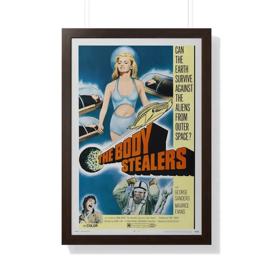 THE BODY STEALERS 1969 - Framed Movie Poster 20" x 30" Walnut - The Sticker Space