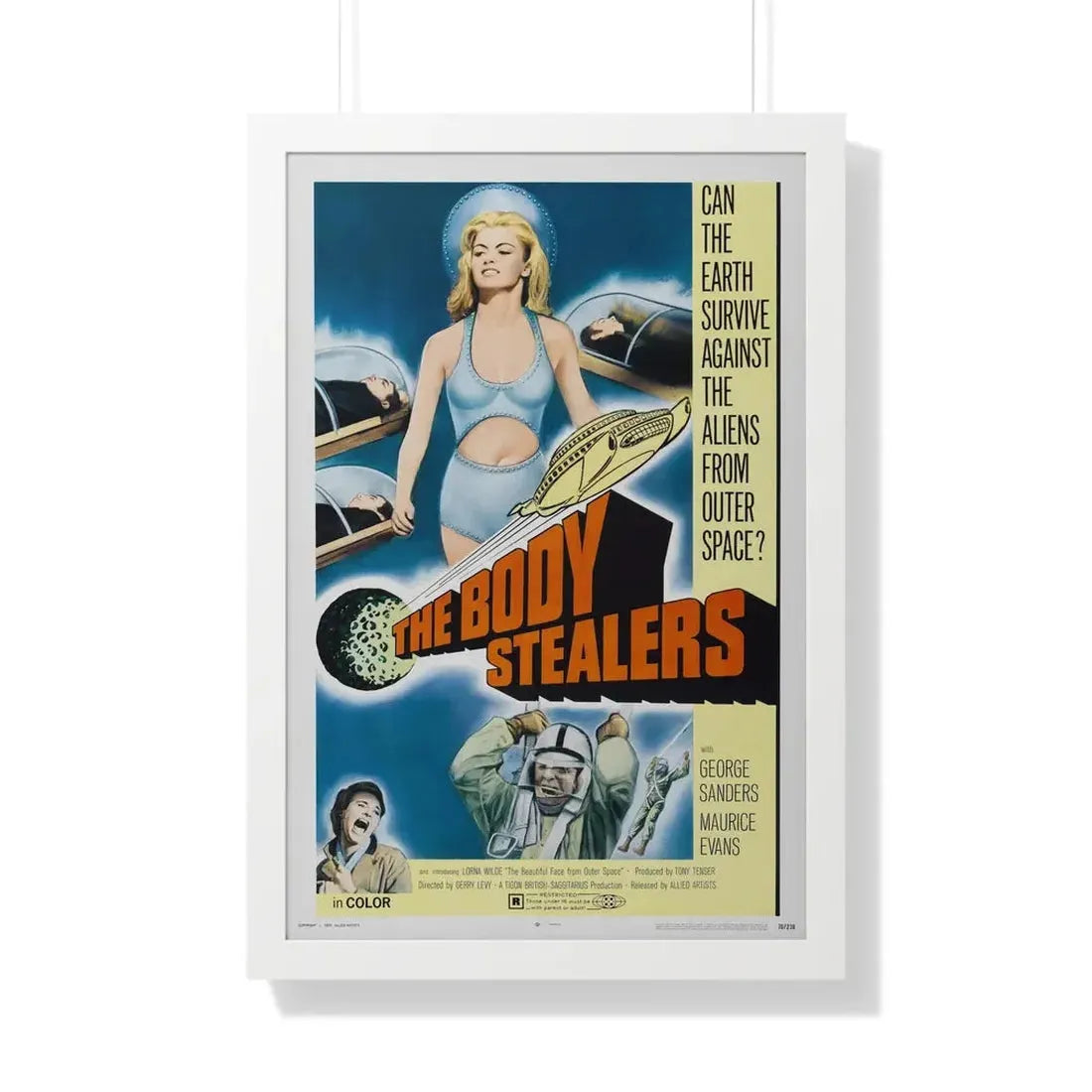 THE BODY STEALERS 1969 - Framed Movie Poster 20" x 30" White - The Sticker Space