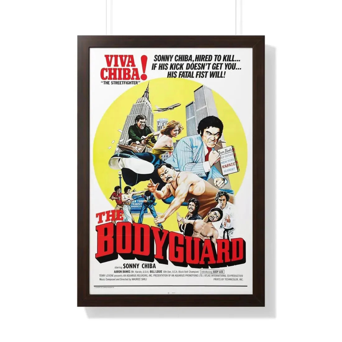 THE BODYGUARD 1973 - Framed Movie Poster 20" x 30" Walnut - The Sticker Space