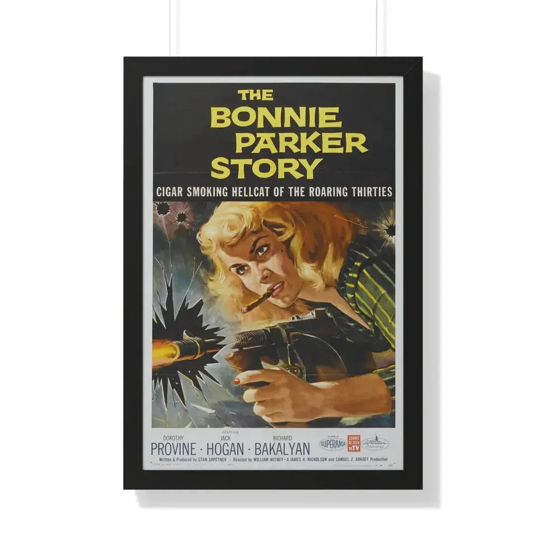 THE BONNIE PARKER STORY 1958 - Framed Movie Poster 20" x 30" Black - The Sticker Space