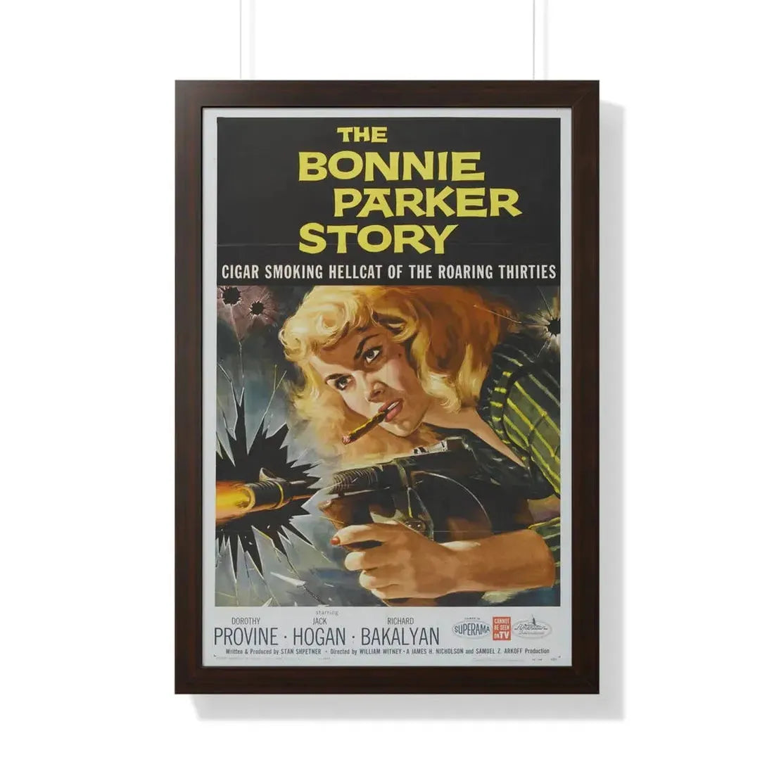 THE BONNIE PARKER STORY 1958 - Framed Movie Poster 20" x 30" Walnut - The Sticker Space