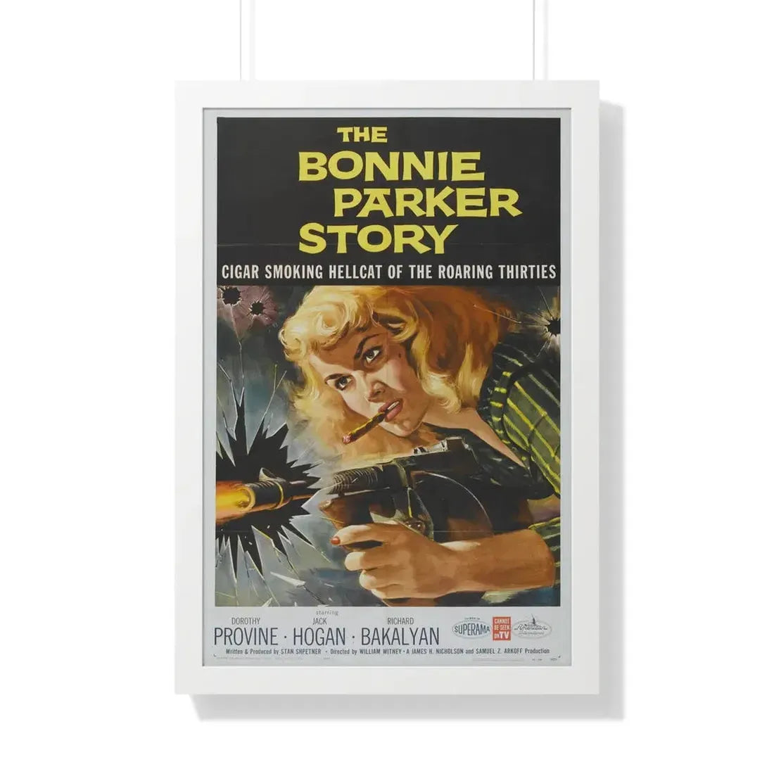 THE BONNIE PARKER STORY 1958 - Framed Movie Poster 20" x 30" White - The Sticker Space