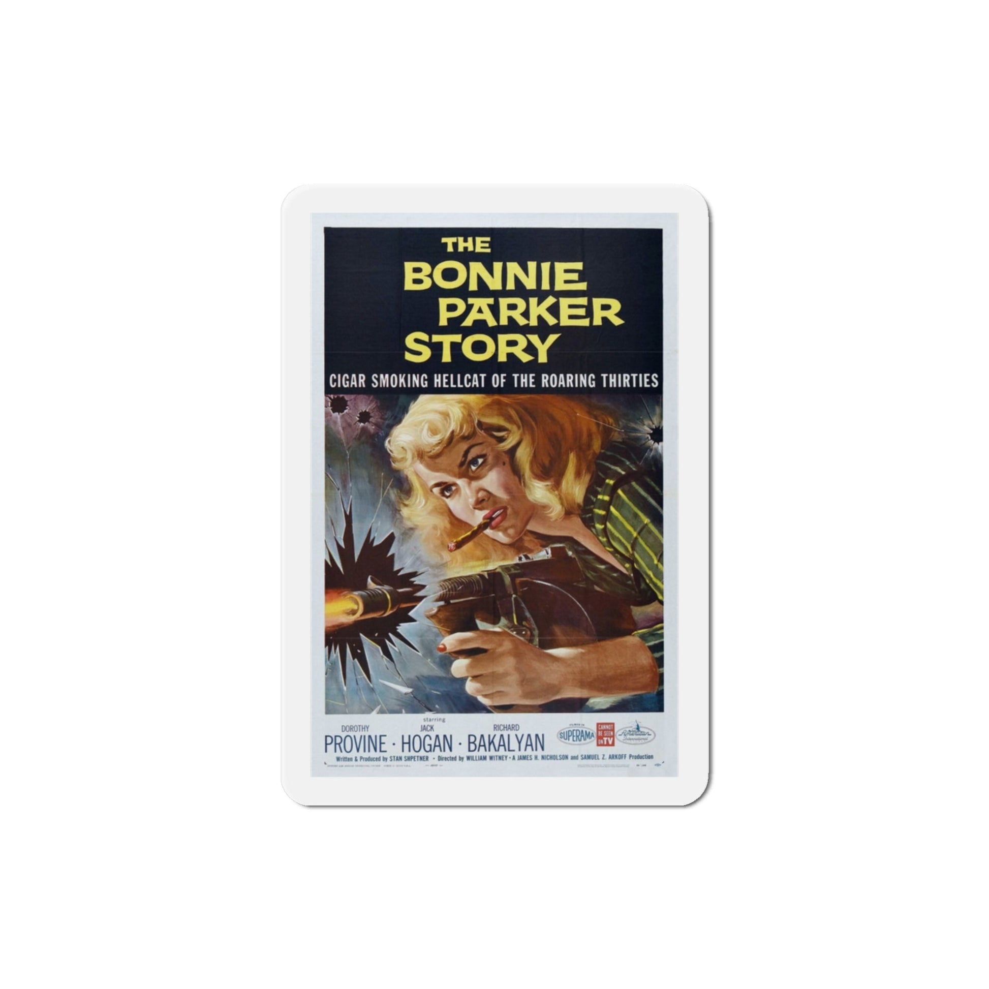 The Bonnie Parker Story 1958 Movie Poster Die-Cut Magnet-3 Inch-The Sticker Space