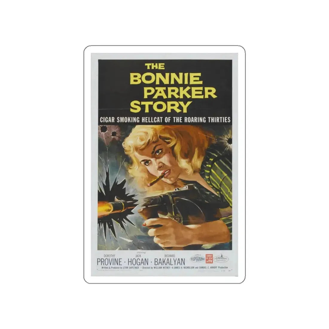 THE BONNIE PARKER STORY 1958 Movie Poster STICKER Vinyl Die-Cut Decal 3 Inch - The Sticker Space
