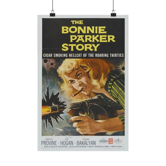 THE BONNIE PARKER STORY 1958 - Paper Movie Poster 12″ x 18″ Matte - The Sticker Space