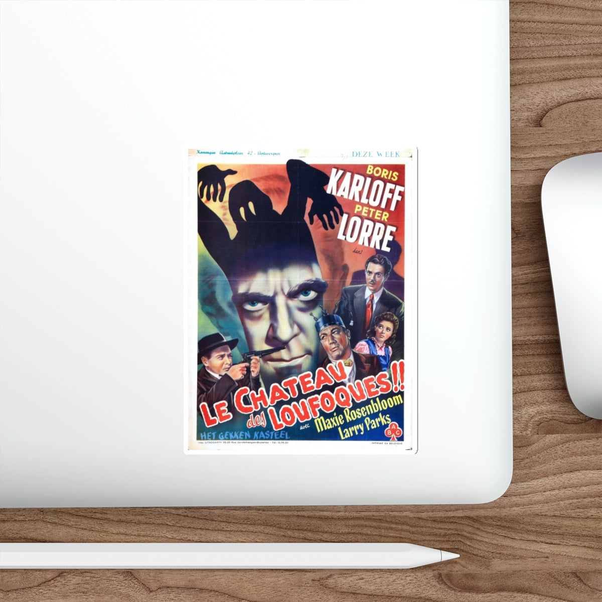 THE BOOGIE MAN WILL GET YOU (BELGIAN) 1942 Movie Poster STICKER Vinyl Die-Cut Decal-The Sticker Space