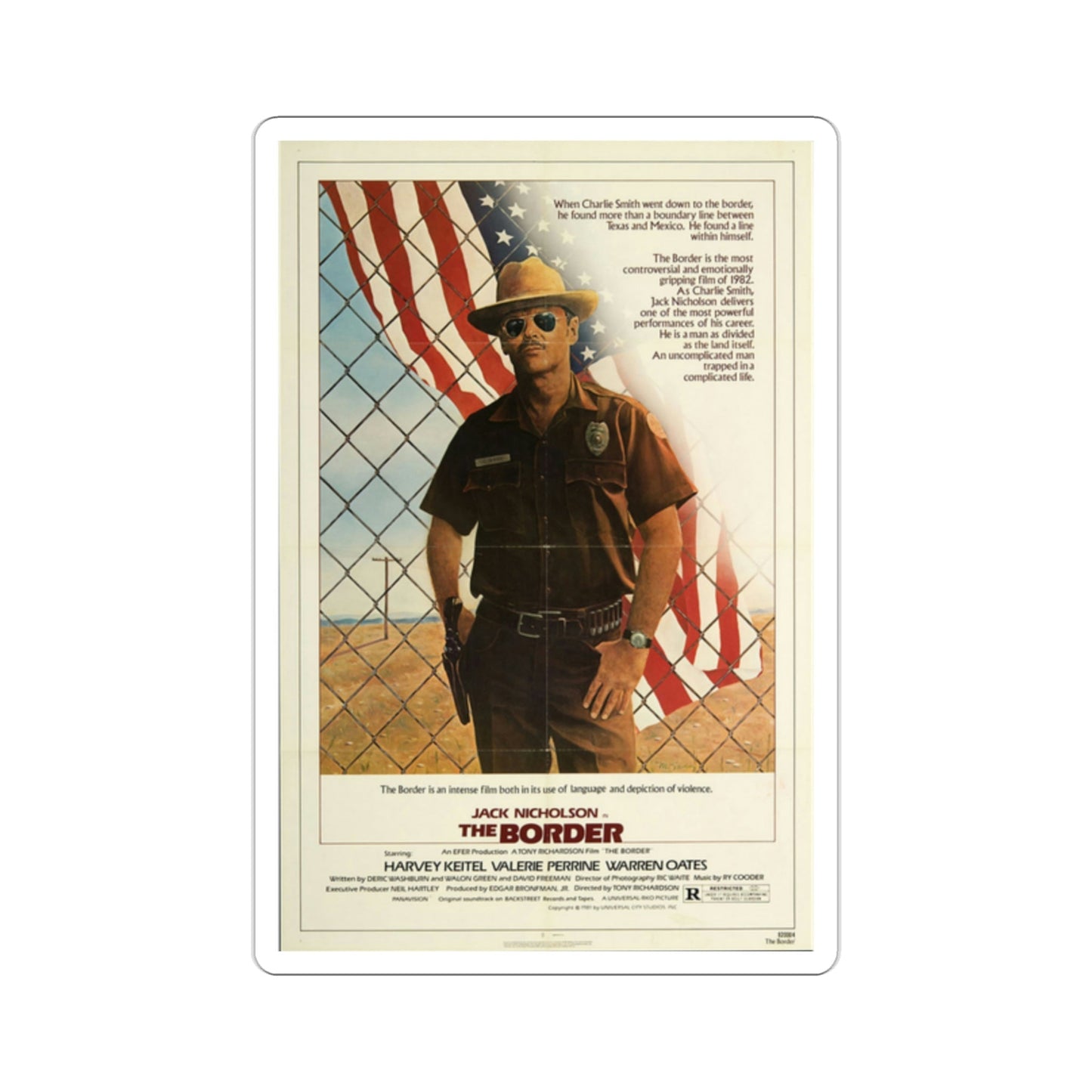 The Border 1982 Movie Poster STICKER Vinyl Die-Cut Decal-2 Inch-The Sticker Space