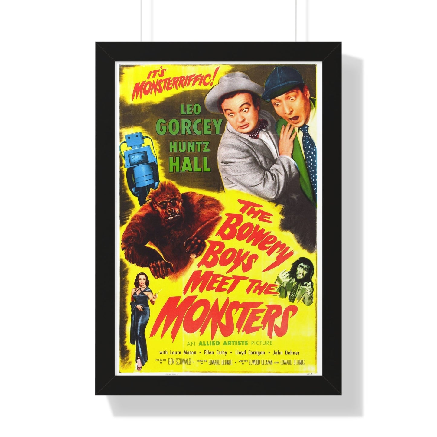 THE BOWERY BOYS MEET THE MONSTERS 1954 - Framed Movie Poster-16″ x 24″-The Sticker Space