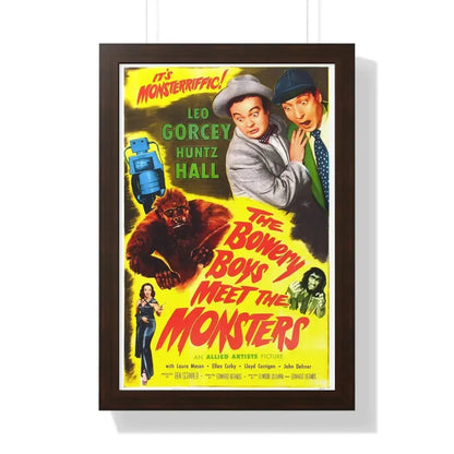 THE BOWERY BOYS MEET THE MONSTERS 1954 - Framed Movie Poster 16″ x 24″ Walnut - The Sticker Space