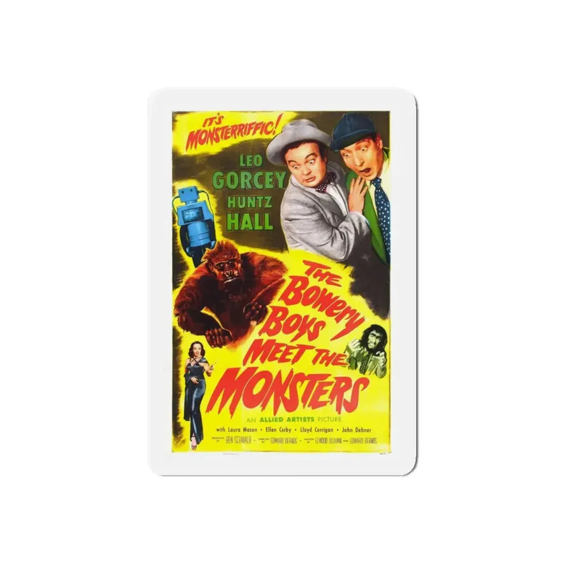 THE BOWERY BOYS MEET THE MONSTERS 1954 Movie Poster - Refrigerator Magnet 4 Inch Die-Cut - The Sticker Space