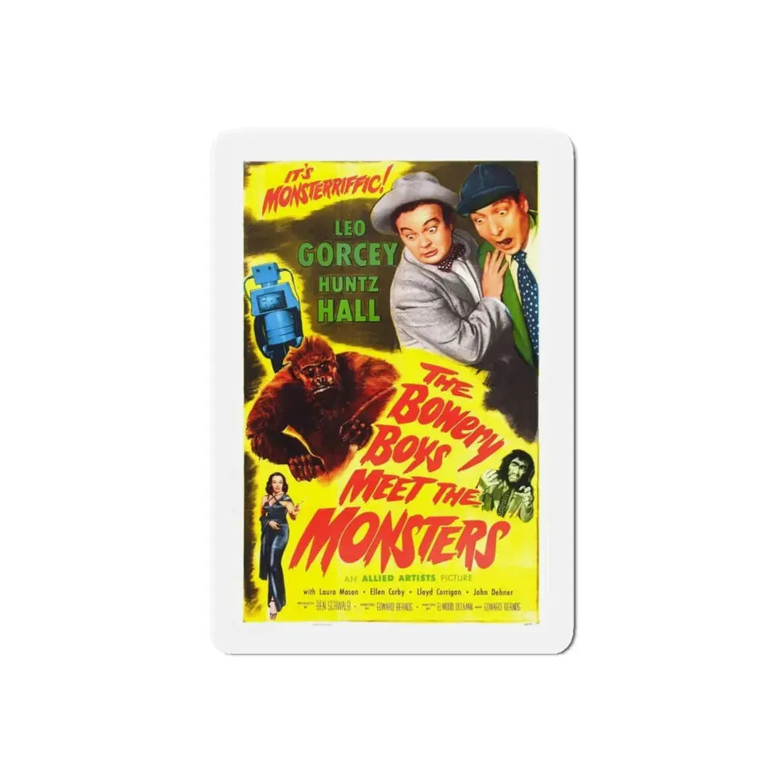 THE BOWERY BOYS MEET THE MONSTERS 1954 Movie Poster - Refrigerator Magnet 6 Inch Die-Cut - The Sticker Space