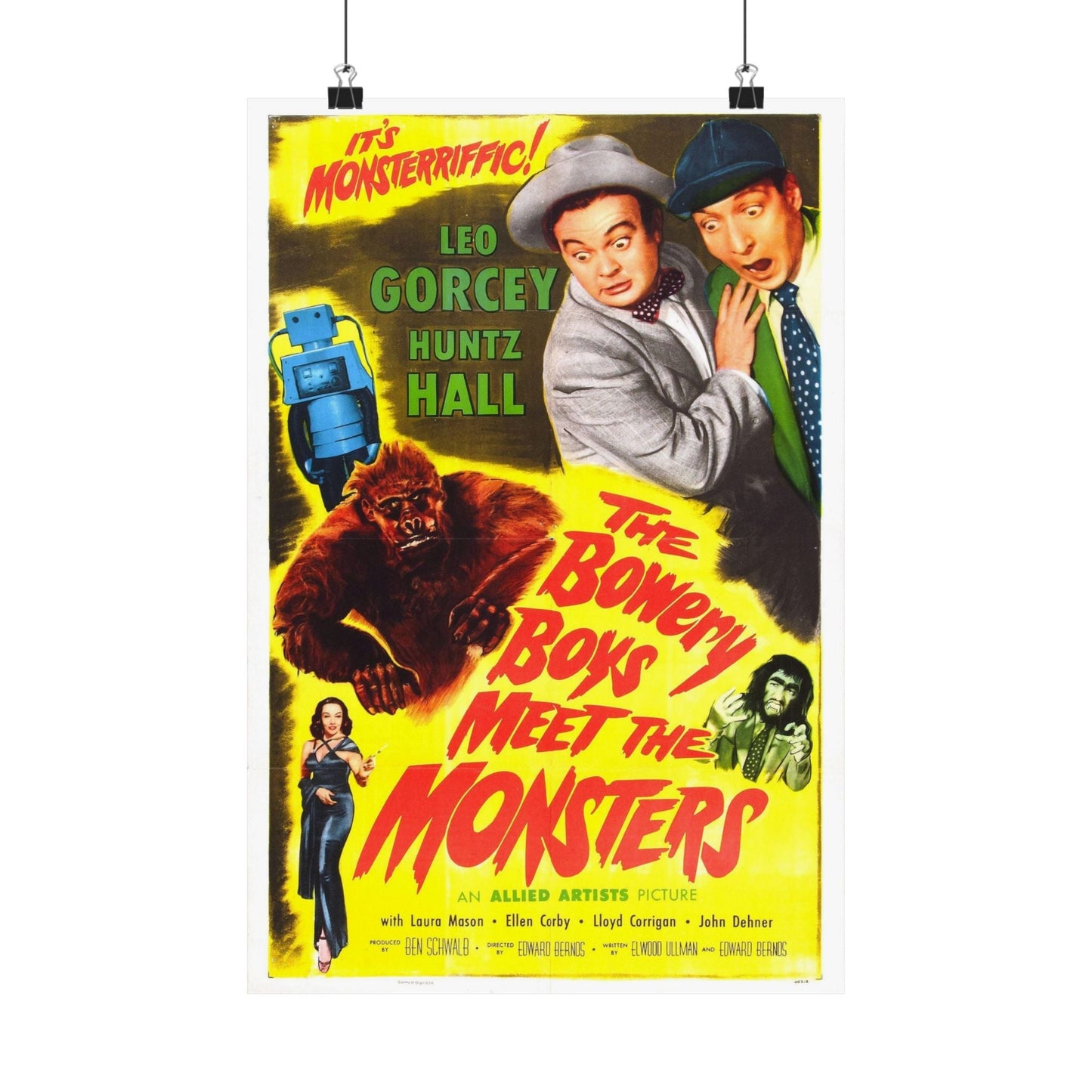 THE BOWERY BOYS MEET THE MONSTERS 1954 - Paper Movie Poster-12″ x 18″-The Sticker Space