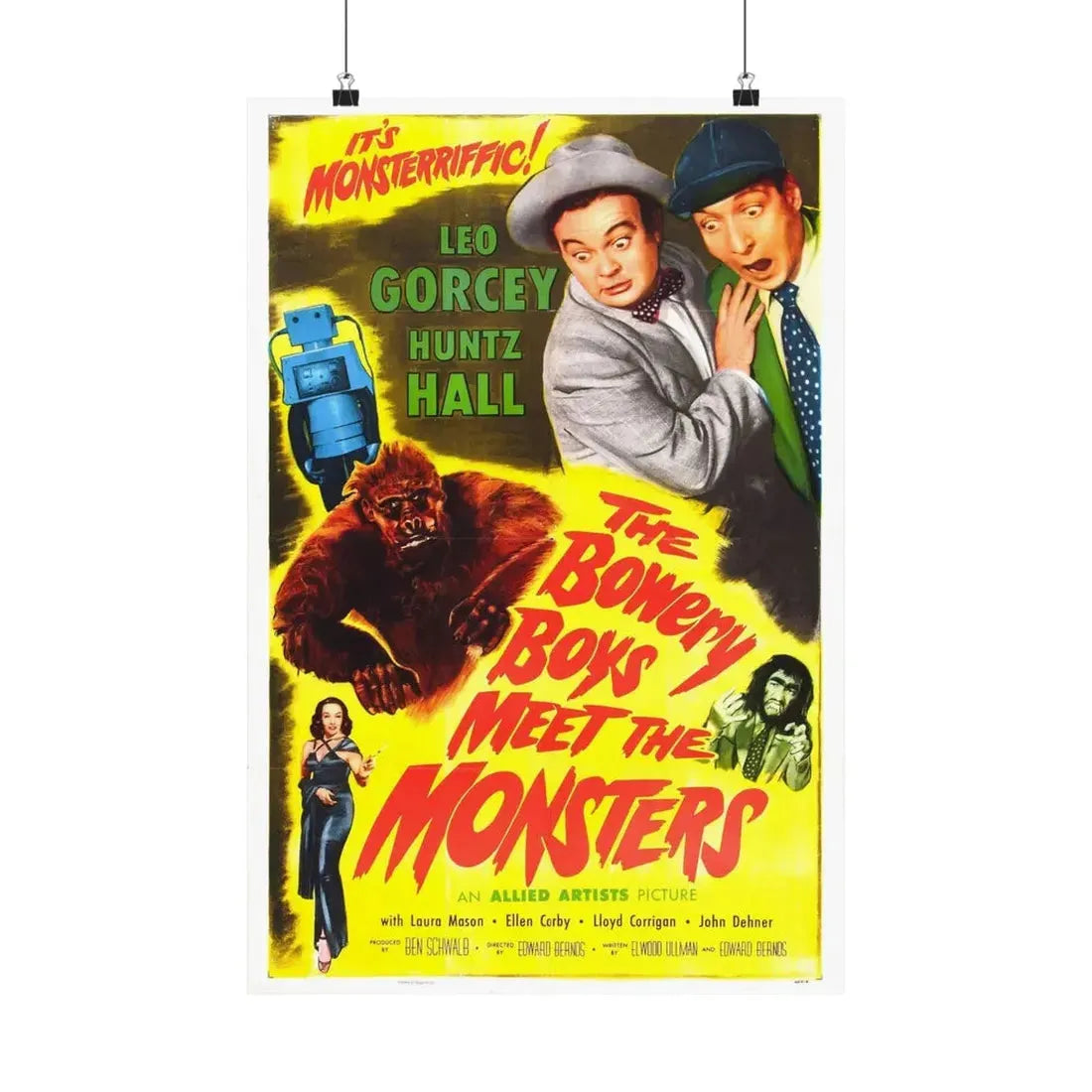 THE BOWERY BOYS MEET THE MONSTERS 1954 - Paper Movie Poster 16″ x 24″ Matte - The Sticker Space